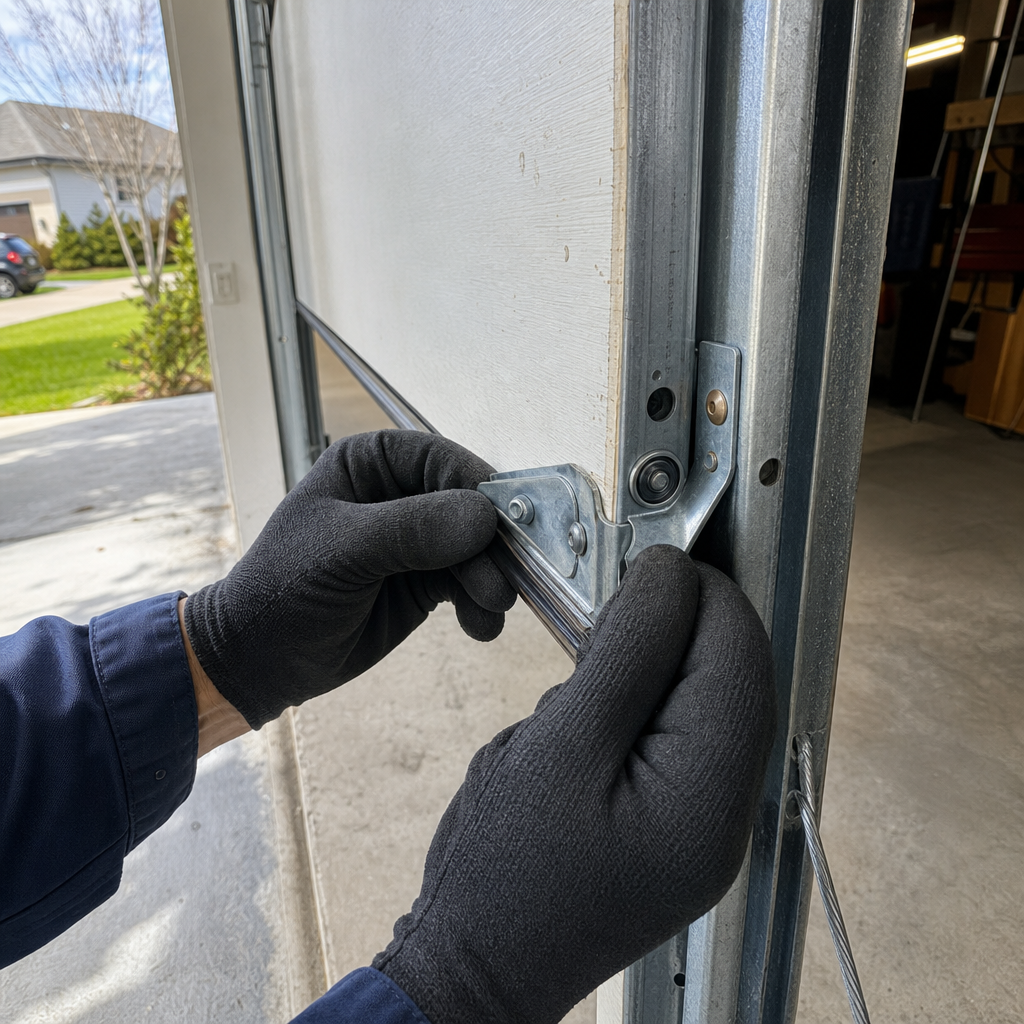 Garage door track and roller repair